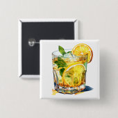 Badge Carré 5 Cm Cocktail Lemonade (Devant & derrière)