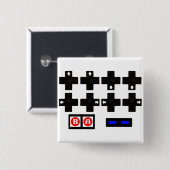 Badge Carré 5 Cm Code Contra de Konami (Devant & derrière)