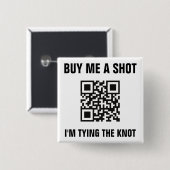 Badge Carré 5 Cm Code QR Acheter un Shot à la Mariée EVJF (Devant & derrière)