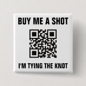 Badge Carré 5 Cm Code QR Acheter un Shot à la Mariée EVJF (Devant)