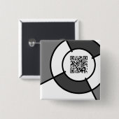 Badge Carré 5 Cm code QR bullseye (Devant & derrière)