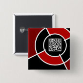 Badge Carré 5 Cm code QR de maroon bullseye (Devant & derrière)