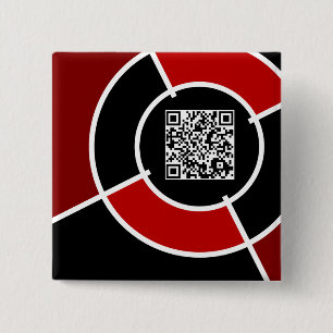 Badge Carré 5 Cm code QR de maroon bullseye