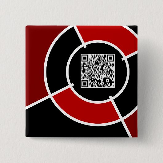 Badge Carré 5 Cm code QR de maroon bullseye (Devant)