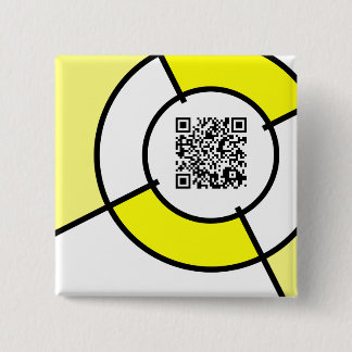Badge Carré 5 Cm code QR du bullseye jaune