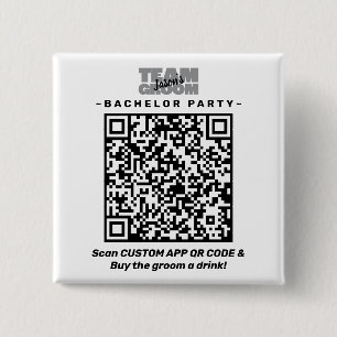 Badge Carré 5 Cm Code QR Enterrement de Vie de Garçon Acheter une B