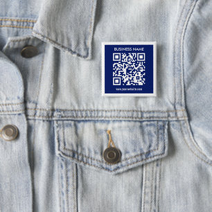 Badge Carré 5 Cm Code QR (généré instantanément) modifiable Bleu