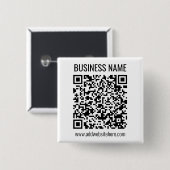 Badge Carré 5 Cm Code QR instantané (entrez l'URL de votre site Web (Devant & derrière)