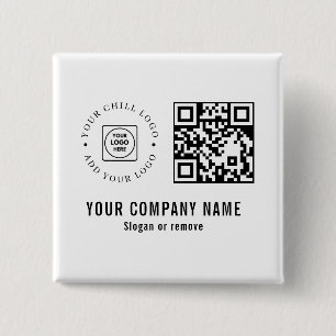 Badge Carré 5 Cm Code QR Logo d'entreprise personnalisé Minimaliste