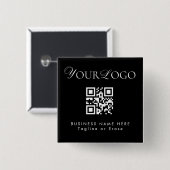 Badge Carré 5 Cm Code QR long et mince personnalisé (Devant & derrière)
