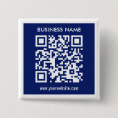 Badge Carré 5 Cm Code QR modifiable (généré instantanément) | bleu  (Devant)