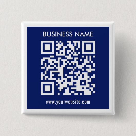 Badge Carré 5 Cm Code QR modifiable (généré instantanément) | bleu (Devant)