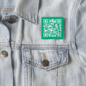 Badge Carré 5 Cm Code QR modifiable Générez le vôtre | Vert sarcel (En situation)