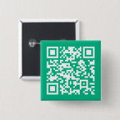 Badge Carré 5 Cm Code QR modifiable Générez le vôtre | Vert sarcel (Devant & derrière)