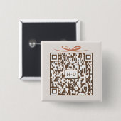 Badge Carré 5 Cm Code QR Monogram Gift & Bow | Fonds en espèces de  (Devant & derrière)