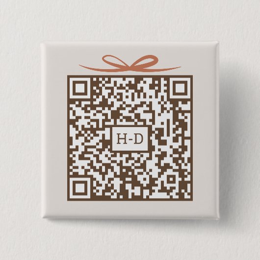 Badge Carré 5 Cm Code QR Monogram Gift & Bow | Fonds en espèces de  (Devant)