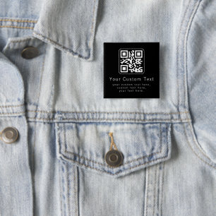 Badge Carré 5 Cm Code QR personnalisable & modèle de texte modifiab