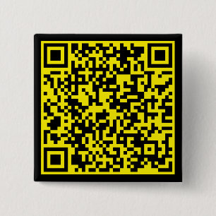 Badge Carré 5 Cm Code QR personnalisé URL personnalisée Carré jaune