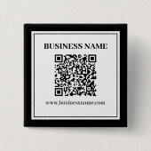 Badge Carré 5 Cm Code QR professionnel | Noir & Blanc (Devant)