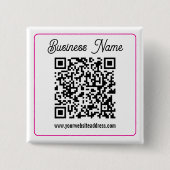 Badge Carré 5 Cm Code QR scannable avec écriture manuscrite en scri (Devant)