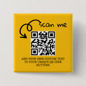 Badge Carré 5 Cm Code QR unique site Web numérisable personnalisé (Devant)