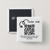 Badge Carré 5 Cm Code QR unique site Web numérisable personnalisé (Devant & derrière)