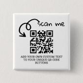 Badge Carré 5 Cm Code QR unique site Web numérisable personnalisé (Devant)
