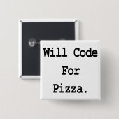 Badge Carré 5 Cm coderai pour de la pizza (Devant & derrière)