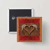 Badge Carré 5 Cm Coeur ailé (Devant & derrière)