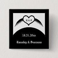 Coeur ailé gothique Mariage Personnalisé Monogramm