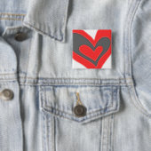 Badge Carré 5 Cm coeur d'amour d'a2z (En situation)