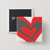 Badge Carré 5 Cm coeur d'amour d'a2z (Devant & derrière)