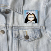 Badge Carré 5 Cm Coeur éternel de main (En situation)