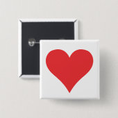 Badge Carré 5 Cm Coeur rouge (Devant & derrière)