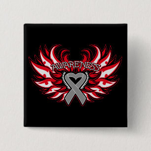 Badge Carré 5 Cm Coeur Wings.png de conscience de diabète