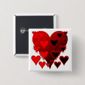 Badge Carré 5 Cm Coeurs (Devant & derrière)
