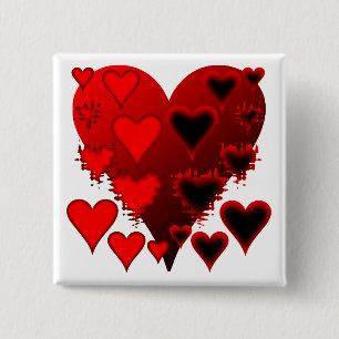 Badge Carré 5 Cm Coeurs