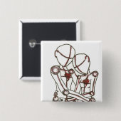 Badge Carré 5 Cm coeurs (Devant & derrière)