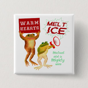 Badge Carré 5 Cm Cœurs chauds font fondre la glace