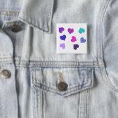 Badge Carré 5 Cm Coeurs colorés mignons (En situation)