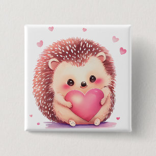 Badge Carré 5 Cm Coeurs ludiques - Enfants Saint-Valentin