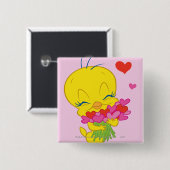 Badge Carré 5 Cm Coeurs TWEETY™ (Devant & derrière)