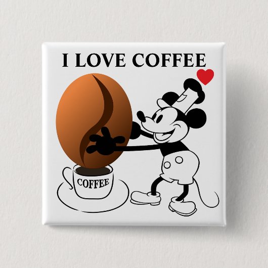 Badge Carré 5 Cm Coffee Bean Button (Devant)