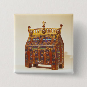 Badge Carré 5 Cm Coffre de reliquaire, 12ème-13ème siècle