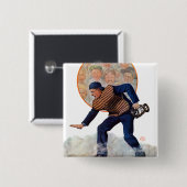 Badge Carré 5 Cm Coffre-fort à la plaque (Devant & derrière)