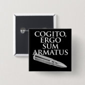 Badge Carré 5 Cm Cogito, donc somme Armatus (Devant & derrière)