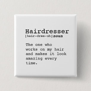 Badge Carré 5 Cm Coiffeur