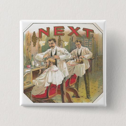 Badge Carré 5 Cm Coiffeur vintage (Devant)