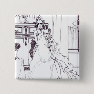 Badge Carré 5 Cm Coiffing, du poème "la ballade d'une Barbe