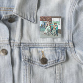 Badge Carré 5 Cm Coiffure d'Alpaca (En situation)